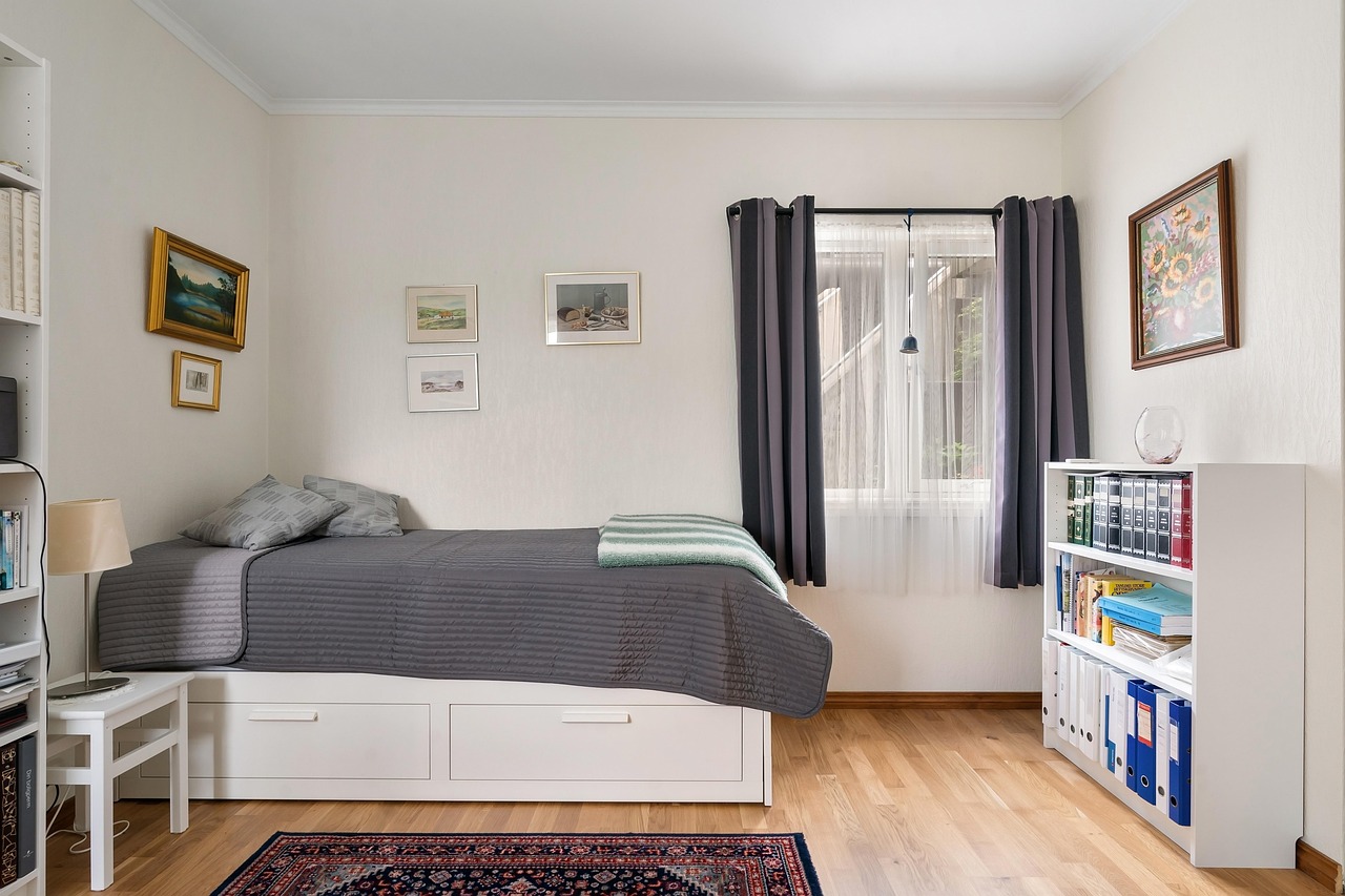 bedroom, apartment, house, home, interior design, modern, clean